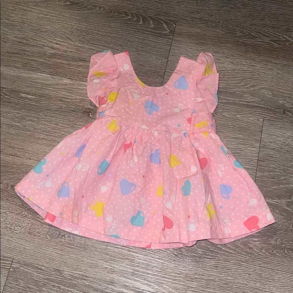 Vintage Popsicle Brand 12 month‎ pink dress 90s hearts pink baby girl
